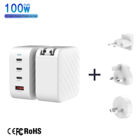 IBD Gan Multi 4 Port Portable Voyage Super Rapide Chargeur Type c PD PPS Usb a QC3.0 100w Chargeur Mural pour Téléphone Portable Ordinateur Portable