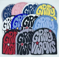Bas quantité minimale de commande fabricant mode impression Jacquard gothique sans manchette bonnet en tricot Logo personnalisé chaud hiver confortable rétro élégant Y2K bonnet chapeau