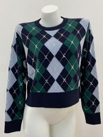 AIMEISI Nouveautés Pulls pour femmes à manches longues en tricot à motifs écossais décontractés à la française pour Noël