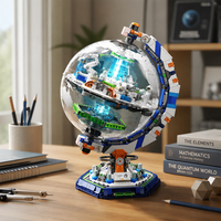 Ensemble de blocs de construction éducatifs à faire soi-même, modèle de globe terrestre, jouet, kit de construction en ABS, ornement, cadeau pour enfants