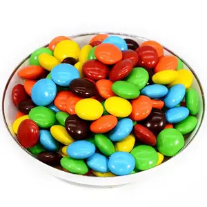 Wholesale High Quality Chinese Candies Coated Button Chocolate Bean Candy in Bulk