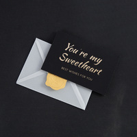 Papier Tactile de qualité supérieure pour anniversaire, cartes de vœux à estampage en aluminium noir Vintage avec enveloppes