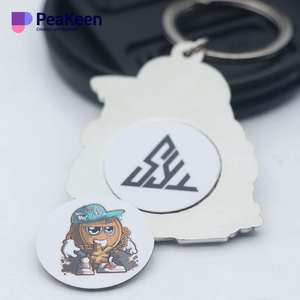 Venta al por mayor personalizado Metal cuero Llavero Cuero Nfc personalizado etiqueta negocios llaveros con Nfc Chip Social Media - Product Image 1