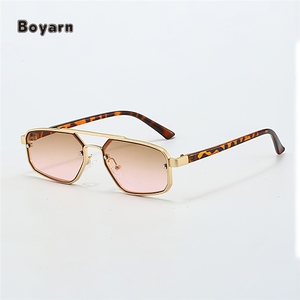 Boyarn classique petit cadre Double faisceau hommes et femmes nuances dégradé épais métal jambe polygone Uv400 Protection <span class=keywords><strong>lunettes</strong></span> <span class=keywords><strong>de</strong></span> <span class=keywords><strong>soleil</strong></span> - Product Image 1