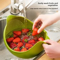 Passoire de cuisine en plastique QiXin Green pour fruits et légumes, panier de lavage, passoire à riz, bol de drainage, sans BPA, conforme FDA, OEM personnalisé, Chine