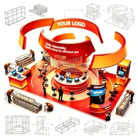 Stand d'exposition pour produits informatiques en bois personnalisé YTSF-I70 avec écran LED et comptoir, utilisation commerciale, montage facile, durable