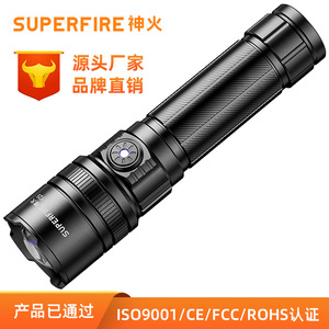 Lampe torche rechargeable à zoom longue portée haute intensité Shenhuo, lumière LED blanche, éclairage d'urgence extérieur, alliage d'aluminium - Product Image 3