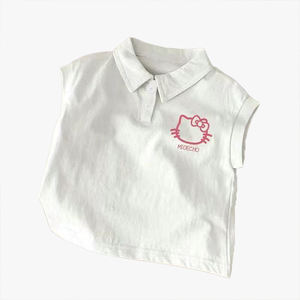 Tenue polo pour enfants 100% coton sans manches, vêtements d'été, nouveaux tops tendance pour garçons et filles, logo personnalisable, tops polo - Product Image 2