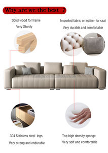 <span class=keywords><strong>Futon</strong></span> industriel en cuir vintage haut de gamme en acier danois blanc et or 2 places Style campagnard grand canapé de groupe - Product Image 4