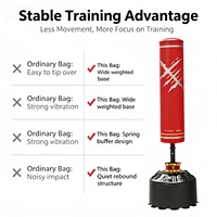 Sac de frappe autoportant, sac de boxe réglable en hauteur pour l'entraînement MMA et de kickboxing