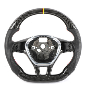Volant en fibre de carbone à fond plat pour VW MK7 <span class=keywords><strong>DSG</strong></span> <span class=keywords><strong>Golf</strong></span> 7 <span class=keywords><strong>Golf</strong></span> 7.5 <span class=keywords><strong>Golf</strong></span> <span class=keywords><strong>6</strong></span> POLO GTE <span class=keywords><strong>GTI</strong></span> GLD GTS GLI - Product Image 1