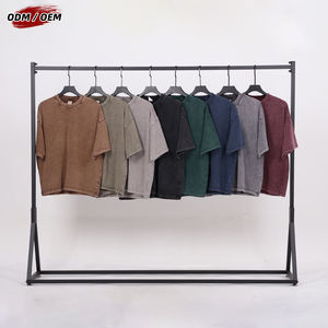 Kaos Oversize 100% Katun Dicuci 275Gsm Berat untuk Pria, Kaos Batik Vintage Custom Model Kotak - Product Image 2