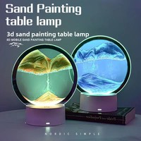 Veilleuse créative 3D à sable mouvant, style nordique moderne, avec contrôle tactile, petite horloge dynamique, ornement, cadeau d'anniversaire, pour la maison