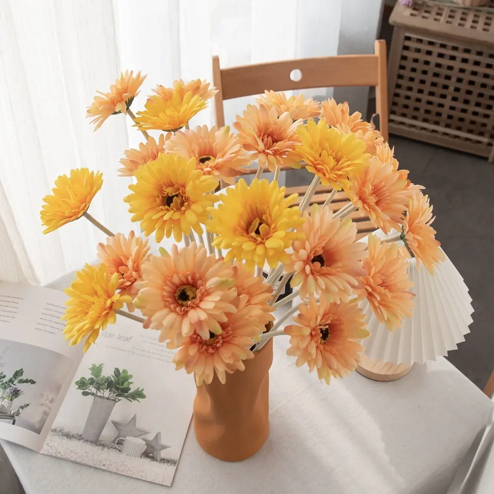 Wholesale High Quality Kunstblumen Gerbera Artificial Daisy Flower Fake Gerbera