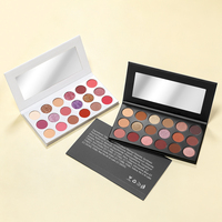 Palette de fards à paupières minéraux personnalisable 18 couleurs, marque propre, pigments waterproof, poudre sèche pour carnations claires et foncées, effet scintillant