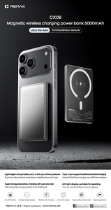 พาวเวอร์แบงค์แม่เหล็ก 15W ชาร์จไร้สาย 5000mAh บางเฉียบ รองรับ PD20W ชาร์จเร็ว พร้อมหน้าจอ LED รุ่น CX08 CX08 - Product Image 2