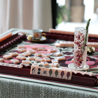 Juego de fichas de Mahjong Unoke Haus of Tiles Petal and Loom Peony, 160 fichas acrílicas, juego de Mahjong americano