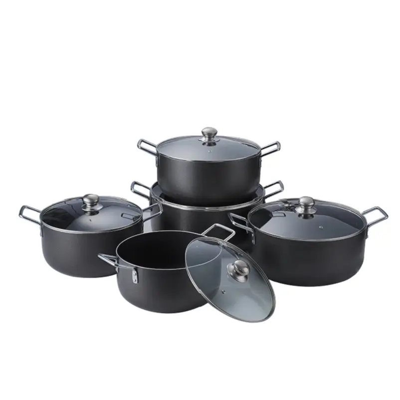 Wholesale Price Kitchen Cooking Ware Forged Aluminum Nonstick Cookware Pots Sets