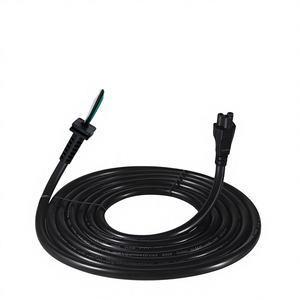 Cable de alimentación IEC C5 Cloverleaf a Blunt Cut Pigtail con extremo abierto, 250V, 1.8M, negro, para reparación de adaptadores de CA de cargadores de portátiles - Product Image 1