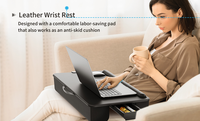 Bureau pour ordinateur portable avec repose-poignet rembourré Convient à un bureau pour ordinateur portable de 17 pouces avec support pour téléphone et tablette