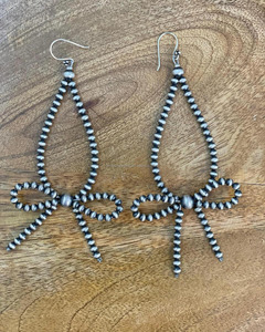 Nouveaux modèles de perles Navajo faites à la main perles cercle nœud papillon forme de larme boucles d'oreilles Wester bijoux pour Cowgirls - Product Image 5