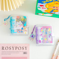 Mini album photo de 3 pouces, classeur transparent à 3 anneaux pour photocartes avec pendentif mignon, support pour photocartes Kpop, livre incluant des pages intérieures