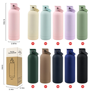 Botella Deportiva de Agua con Aislamiento Térmico de Acero Inoxidable, Personalizada con Logotipo, 500 ml, Tacto Suave, Botella de Vacío para Bebidas Deportivas - Product Image 2