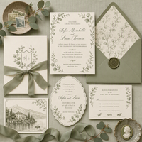 Eukalyptus-Hochzeitseinladung Salbeigrüne Botanische Suite Waldliche Maßgefertigte Kraftpapier-Einladung Eukalyptus-Hochzeitseinladung