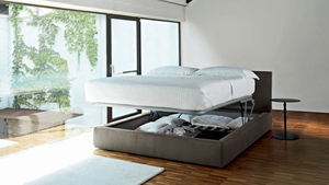 <span class=keywords><strong>Letto</strong></span> Moderno Imbottito con Contenitore, Struttura a Doghe, Rivestimento in Velluto, Struttura in Legno, Sistema di Sollevamento a Gas, <span class=keywords><strong>Testiera</strong></span> Imbottita - Product Image 2