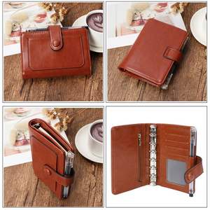 Carpeta A7 de Cuero PU Premium, <span class=keywords><strong>Agenda</strong></span> Personalizable con Ranuras para Tarjetas, Bolsillo con Cremallera y Soporte para Bolígrafo, para Organización de Oficina - Product Image 4