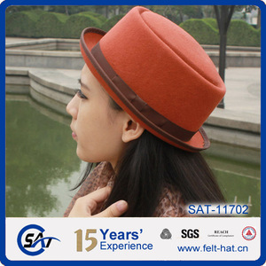 Tùy chỉnh bán buôn chất lượng hàng đầu nóng bán màu rắn 100% sombrero Áo Len cảm thấy handmade nhỏ vành nỉ thịt lợn Pie <span class=keywords><strong>hat</strong></span> - Product Image 5
