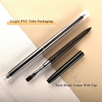 Pinceau professionnel pour ongles en polygel, à manche en bois, en nylon, grand, long, ovale, rond, à tête plate, pour la pose d'acrylique 3D, pour salon et DIY