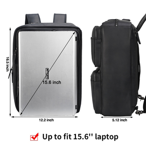 Sac à dos convertible personnalisé en cuir pleine fleur <span class=keywords><strong>Crazy</strong></span> Horse noir avec bretelles amovibles, sacoche pour ordinateur portable de 15,6 pouces - Product Image 5