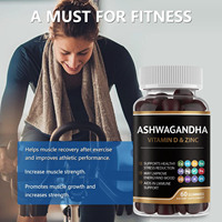 KSM-66 de magnésium Ashwaganda curcuma vitamine D pilules gommeuses pour adultes soutien de relaxation forme posologique bonbons gommeux