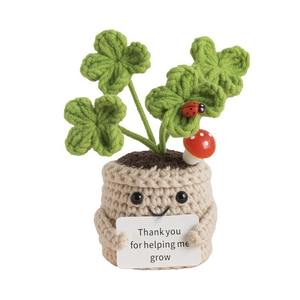 Adornos de Muñeca Tejidos a Mano con Lana de Girasol, Flores de Simulación de Ramo Tejido en Maceta, Estimulan el Interés por el Tejido - Product Image 4