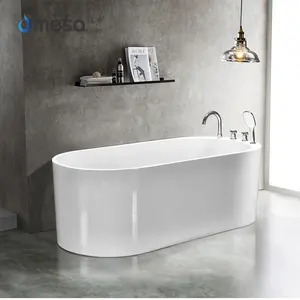 丙烯酸椭圆形浴缸1400毫米免费支架图像淋浴浸泡浴缸