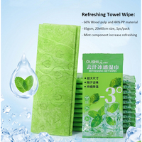 Lingettes nettoyantes rafraîchissantes OUSHILE pour salle de sport, non tissées, légères, douces, écologiques, respirantes, double face, parfum menthe fraîche