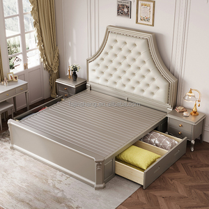 JINS más diseño de cuero de lujo moderno de gama alta ambiente Simple <span class=keywords><strong>matrimonio</strong></span> doble princesa <span class=keywords><strong>dormitorio</strong></span> muebles almacén apartamento - Product Image 6
