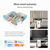 90-240V 1P Saklar Pintar WiFi TUYA dengan Pengukur Energi, Kompatibel dengan Alexa/Google Assistant PST-TOQ-SY1