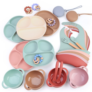 Ensemble de vaisselle pour bébé 2026 avec logo imprimé, comprenant un bol antidérapant en silicone à ventouse, une cuillère et des bavoirs - Product Image 3