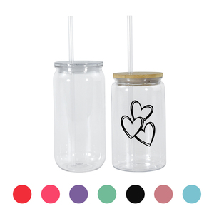 450ml 16ounce Soda hình ly bia rõ ràng cốc nhựa tường duy nhất PC 16oz nhựa Tumbler với đầy màu sắc nắp và rõ ràng rơm - Product Image 6