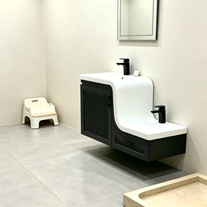 Two-Compartment Ceramic Artificial Stone Parent-<strong>Child</strong> Bathroom <strong>Vanity</strong> with <strong>Children's</strong> &amp; Mother'<strong>s</strong> Wash Face Combinations - Product Image 4