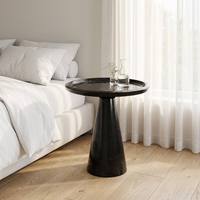 Table d'appoint de luxe en marbre blanc avec base en marbre, design contemporain pour salon, chambre et hôtel