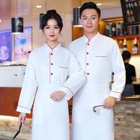 Chemise de cuisine respirante, veste de chef à fermeture à pression, uniforme de cuisine, chemises à manches longues pour restaurant