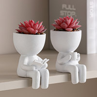 Fausse résine Mini bonsaï petites plantes succulentes artificielles en pot de cactus d'herbe avec jardinière vraies fausses plantes