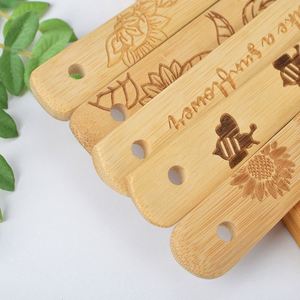 Cuillère en bois de bambou grande taille, personnalisée avec logo gravé au laser - Product Image 3