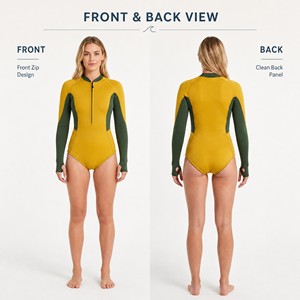 Traje de <span class=keywords><strong>Neopreno</strong></span> de Caucho Natural <span class=keywords><strong>Yulex</strong></span> para Mujer, 2 mm, con Cremallera Frontal en el Pecho, Traje Completo - Product Image 2