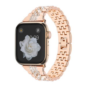 Nueva Correa <span class=keywords><strong>de</strong></span> Reloj <span class=keywords><strong>de</strong></span> Diseño <span class=keywords><strong>de</strong></span> 46 mm, Dorada y Negra, con Cadena y Diamantes, con Caja, para <span class=keywords><strong>Apple</strong></span> Serie 11 - Product Image 2