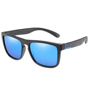 UV400 Square Black Mens Male Polarized Carbon Fiber Sunglasses