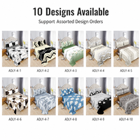 En stock : Parure de lit Queen 4 pièces, toucher coton, imprimée, drap-housse, motifs variés, Drap de lit en coton